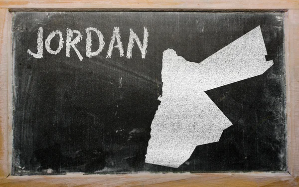 Outline map of jordan on blackboard — Stock Photo, Image