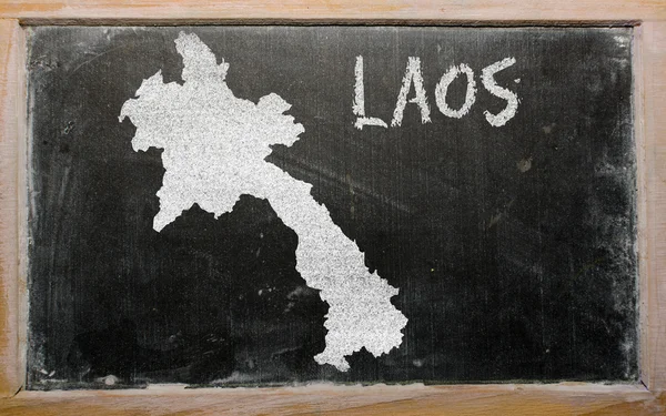 Outline map of laos on blackboard — Stock Photo, Image
