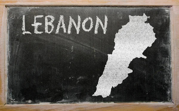 Mapa do esboço de Lebanon no quadro negro — Fotografia de Stock