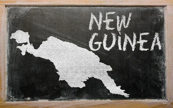 Overzichtskaart van nieuw-guinea op blackboard — Stockfoto