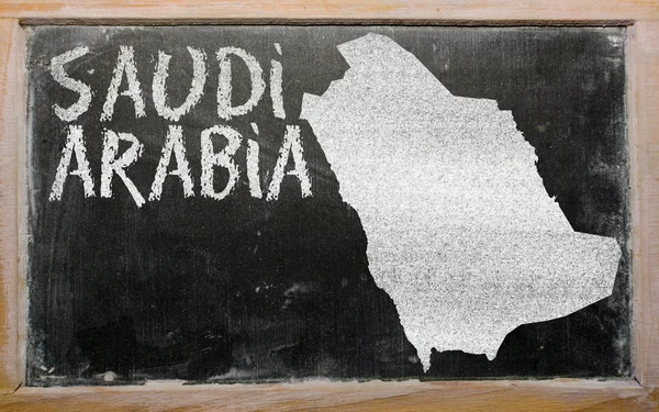 Περίγραμμα της Σαουδικής Αραβίας στο blackboard — Φωτογραφία Αρχείου