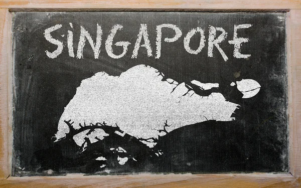 Kaart van het overzicht van singapore op blackboard — Stockfoto