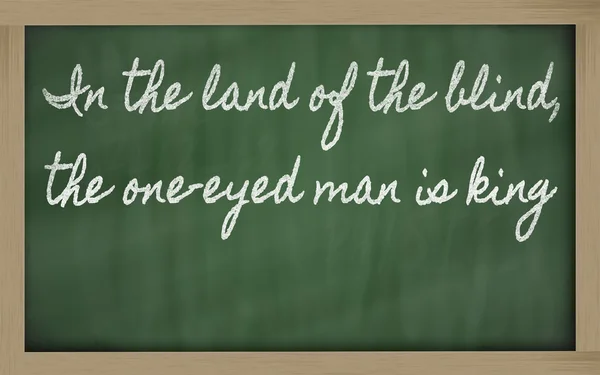Expression - In the land of the blind, the one-eyed man is king — Stock Photo, Image
