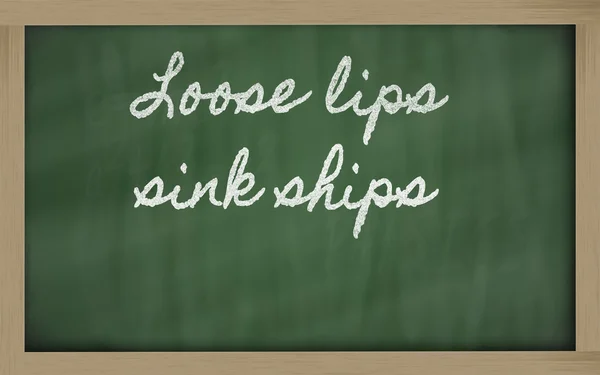 Expression - Loose lips sink ships — Stock Photo, Image