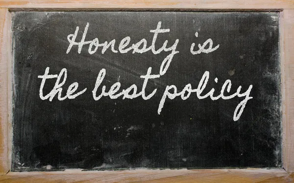 Espressione - L'onestà è la migliore politica - scritto su una scuola b — Foto Stock