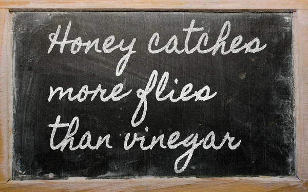 Έκφραση - μέλι πιάνει περισσότερες μύγες από ξύδι - γράφει στις — Φωτογραφία Αρχείου