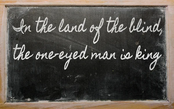 Expresión - En la tierra de los ciegos, el hombre de un solo ojo es rey — Foto de Stock