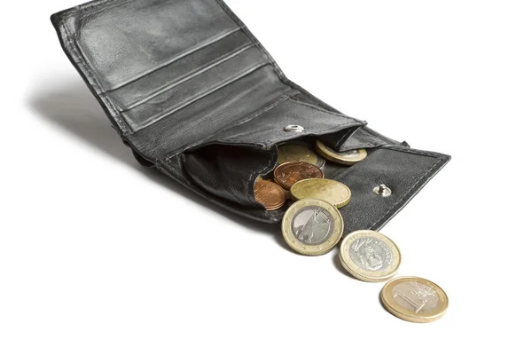 Loose cash falling out of wallet — Stock Photo, Image
