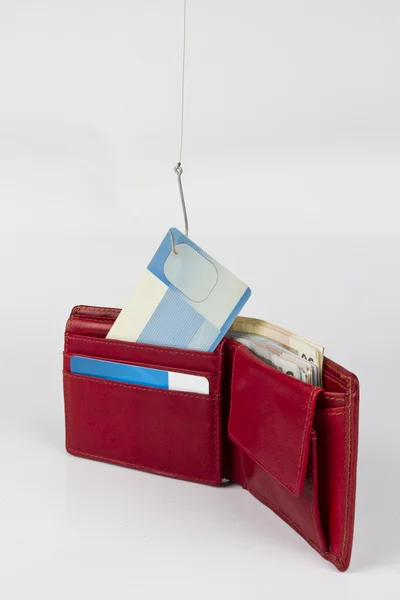 Stjeler kontantkort fra lommeboka – stockfoto