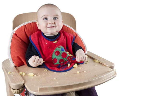 Kleinkind isst Kartoffeln — Stockfoto