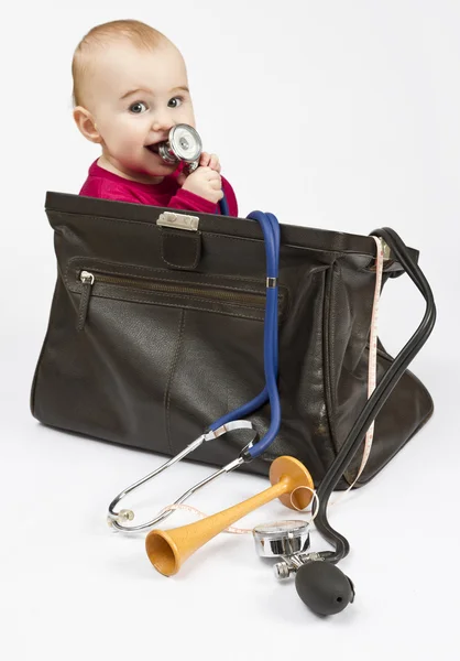 stock image Toddler in midwifes case