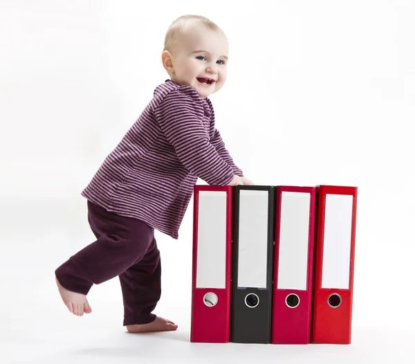 stock image Young child with ring file