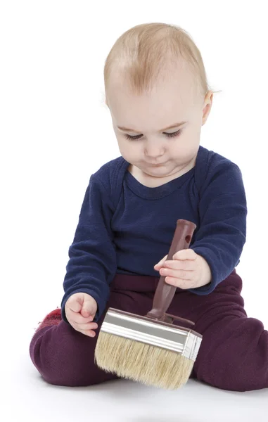 stock image Young child with brush