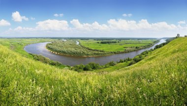 Panorama of the river clipart