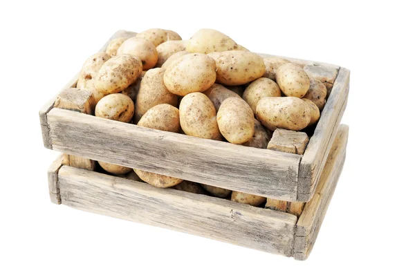 Potatis i en låda — Stockfoto