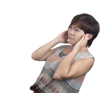 Asian Chinese Woman in fear clipart