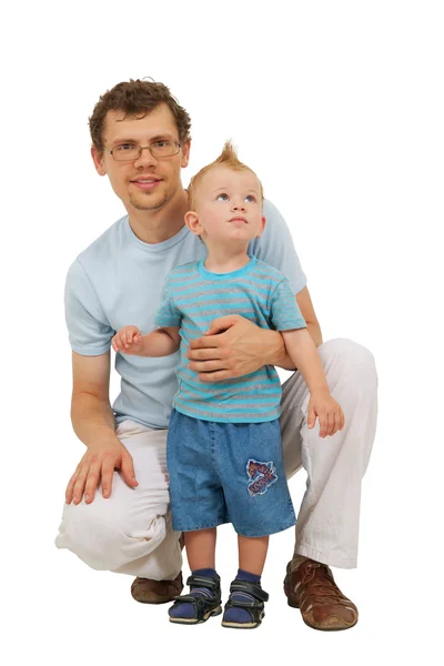 Happy father holding little son — Stock Photo, Image
