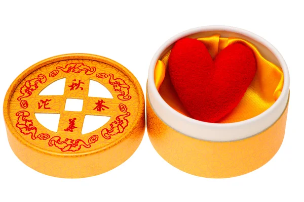 stock image Yellow box with red heart