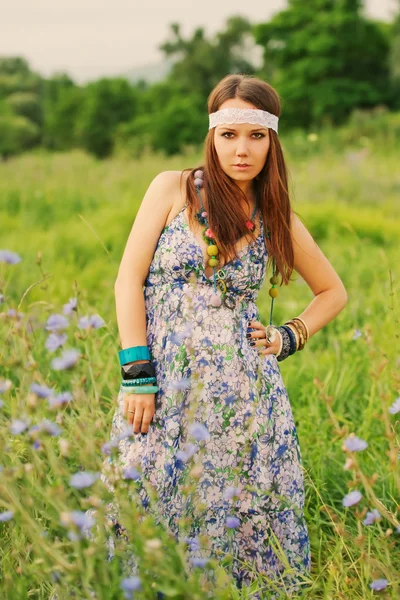 Beautiful hippy woman portrait — Stock Photo, Image