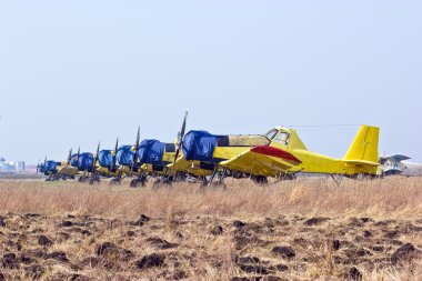 Agricultural and extinguishing aircraft squadron clipart