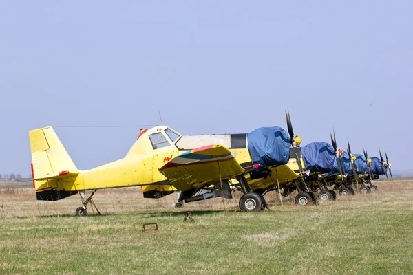 Esquadrão de aeronaves agrícolas — Fotografia de Stock