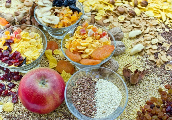 건강에 좋은 음식-말린 과일-과자 — 스톡 사진