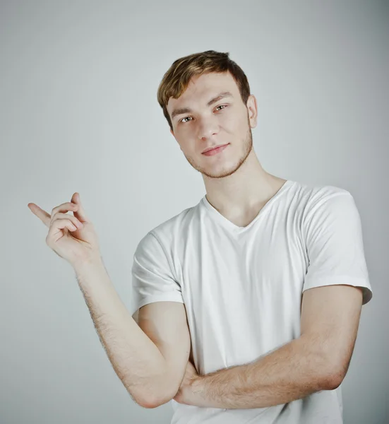 Man pointing showing — Stock Photo, Image
