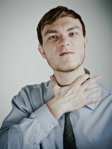 stock image Businessman strangling himself