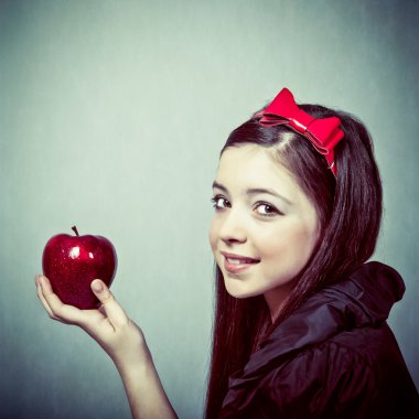 Snow White with an apple clipart