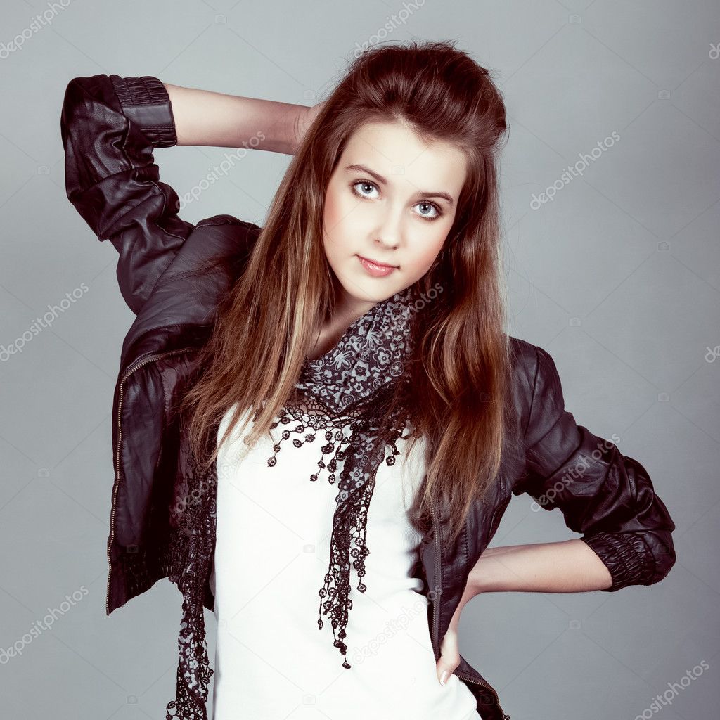 Teen fashion model girl Stock Photo by ©Porechenskaya 9770760