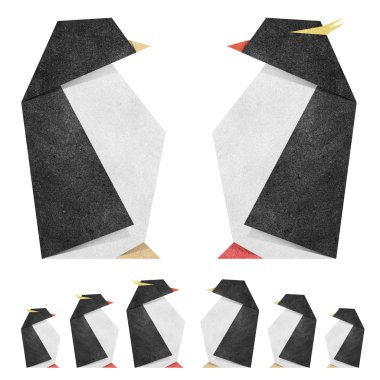 Origami penquin geri dönüşüm papercraft