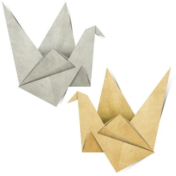 Птах орігамі паперового, з переробки паперу — стокове фото