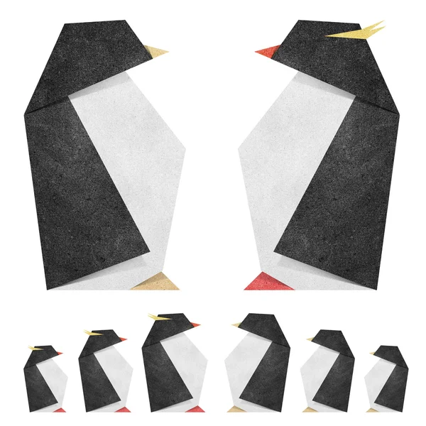 Origami pingvin återvinna pappersmodell — Stockfoto