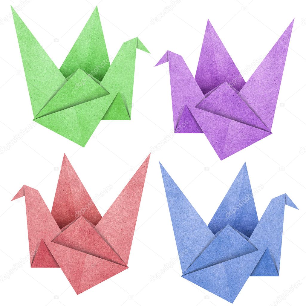 Richtlijnen paddestoel Let op Origami vogel papercraft gemaakt van papier recycleren ⬇ Stockfoto,  rechtenvrije foto door © kanate #10441865