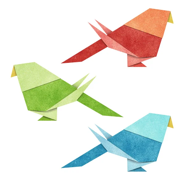 Origami Bird Recycle Papercraft — Stock Photo, Image