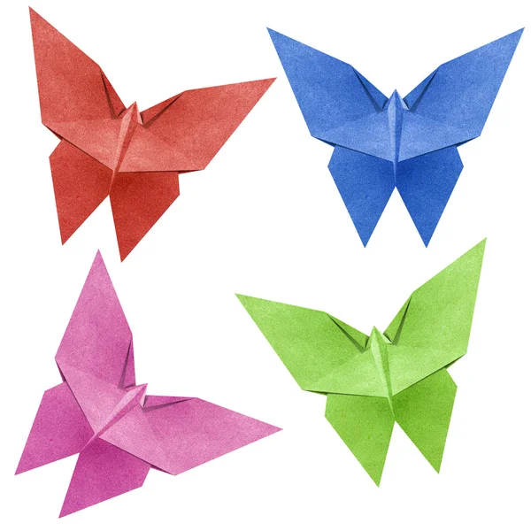Origami Χαρτοκοπτική ανακύκλωσης πεταλούδα — Φωτογραφία Αρχείου