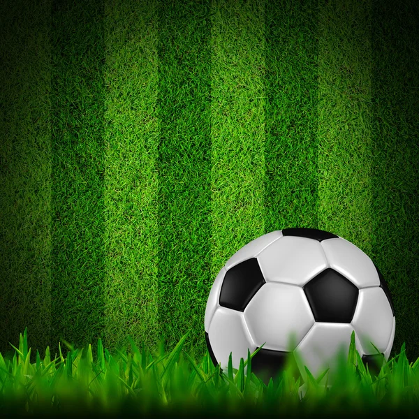 Fotboll i grönt gräs — Stockfoto