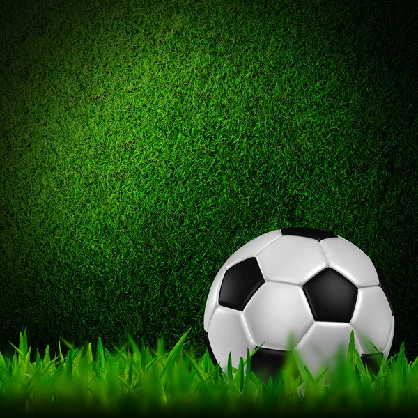 Futebol na grama verde — Fotografia de Stock