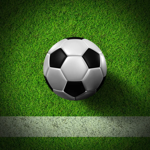 Piłki nożnej (piłka nożna) w pole trawa. — Zdjęcie stockowe