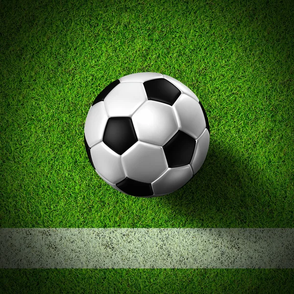 Ποδόσφαιρο (σφαίρα ποδοσφαίρου) στο πεδίο γρασίδι. — Φωτογραφία Αρχείου