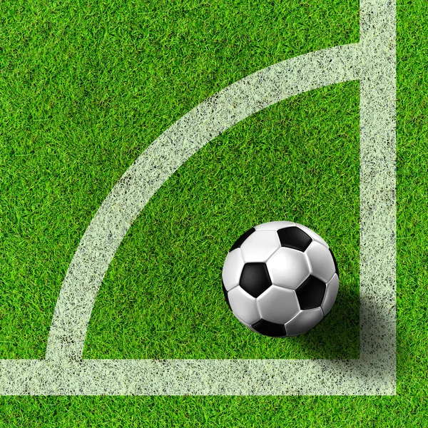 Fútbol (pelota de fútbol) en el campo de hierba . —  Fotos de Stock
