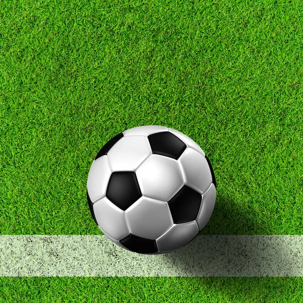 Futebol (bola de futebol) no campo de grama . — Fotografia de Stock