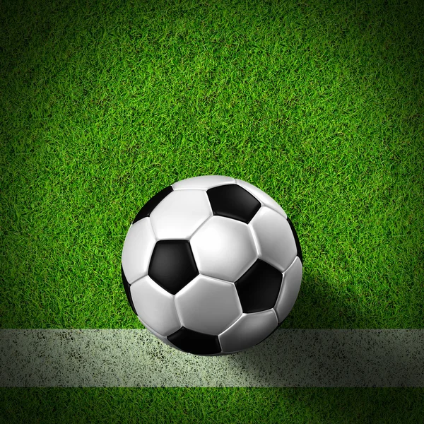 Fotboll (fotboll) i gräsplan. — Stockfoto