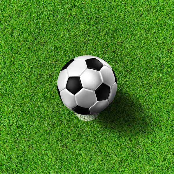 Futebol (bola de futebol) no campo de grama . — Fotografia de Stock