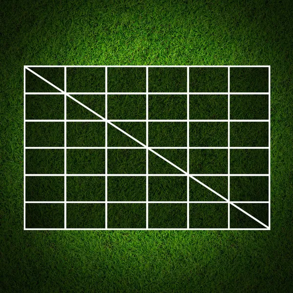 Blank 5x5 Table score on grass field background — Stock Photo, Image