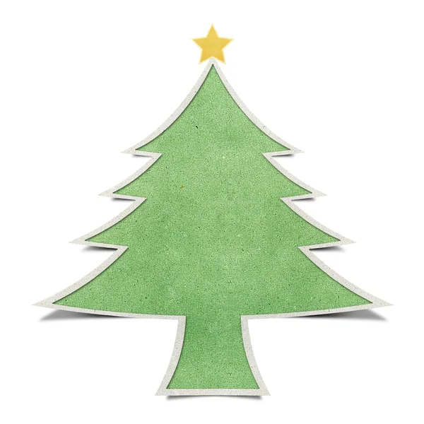 Noel ağacı recycled papercraft arka plan — Stok fotoğraf