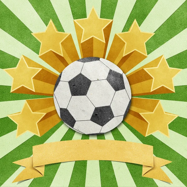 Football star recycled papercraft background — Stock Photo, Image
