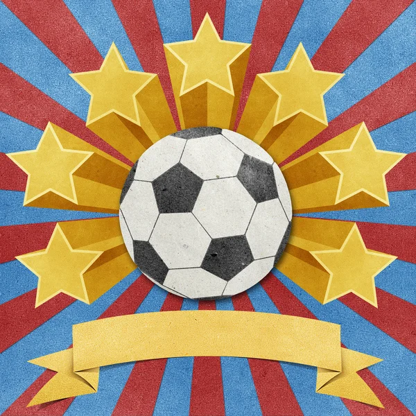 Звезда футбола переработанный бумажный фон — стоковое фото