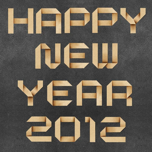 Happy new year 2011 Recycled Paper Craft Background. — Stock Photo, Image