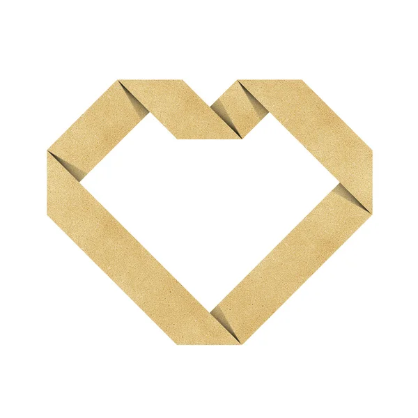 Hjärta origami återvunnet pappersmodell — Stockfoto